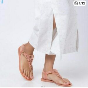 Coach Tea Rose Floral Thong Jelly  Sandals